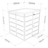 Abri de jardin modulaire isolé 2x2m anthracite et noir - plancher inclus - Everbox Ma boutique